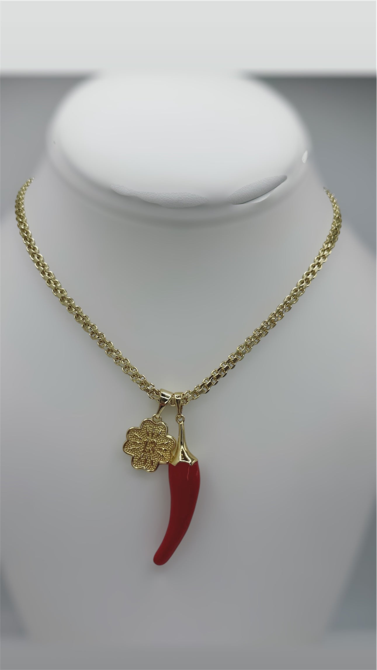 Cadena de protección laminada 14k cadena size 18