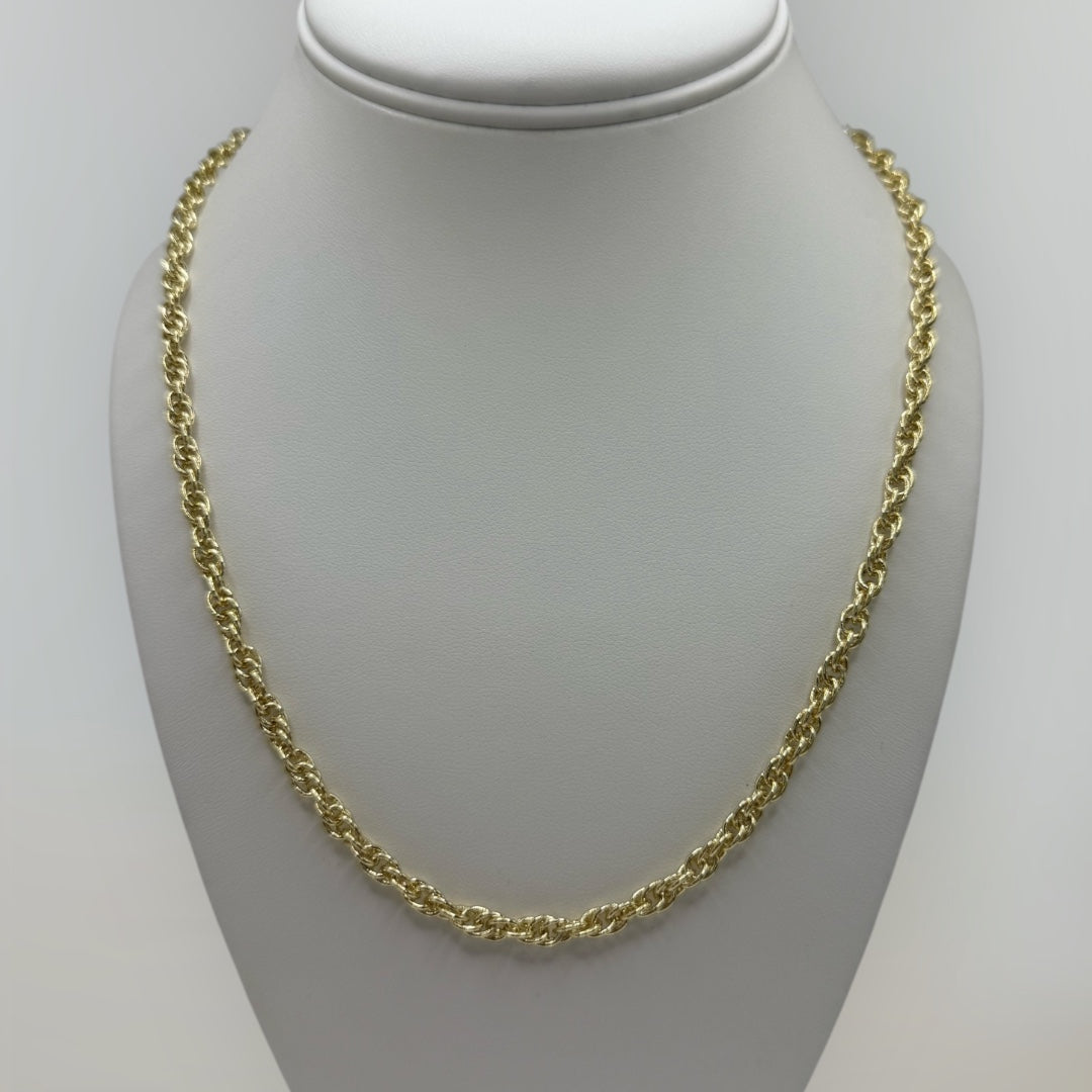 Cadena torsal laminada 14k size 20
