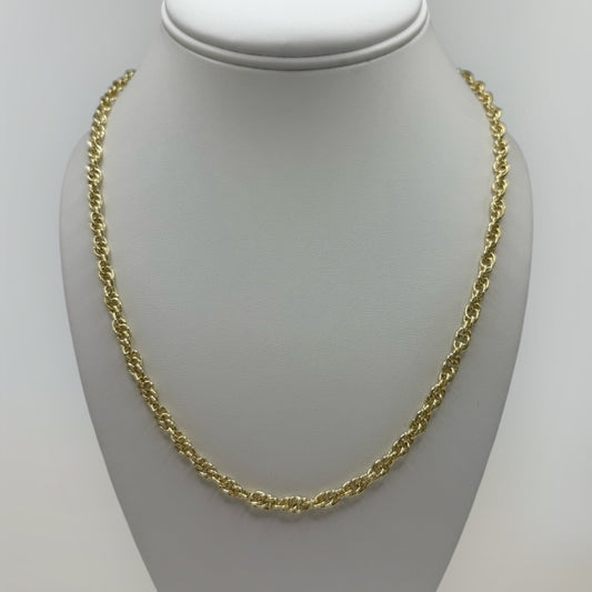 Cadena torsal laminada 14k size 20