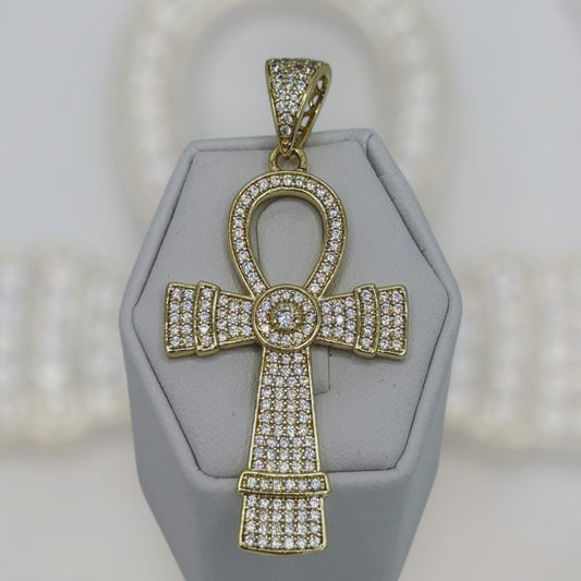 Pendant de cruz laminado 14k