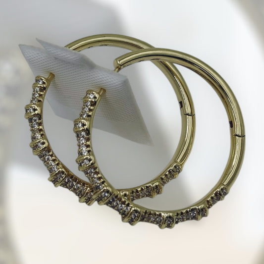 Argollas medianas laminada 14k