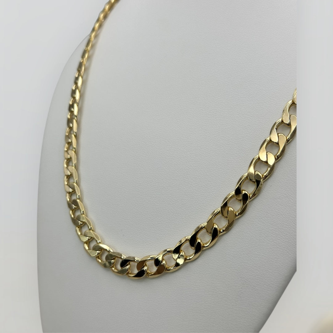 Cadena cubana laminada 14k