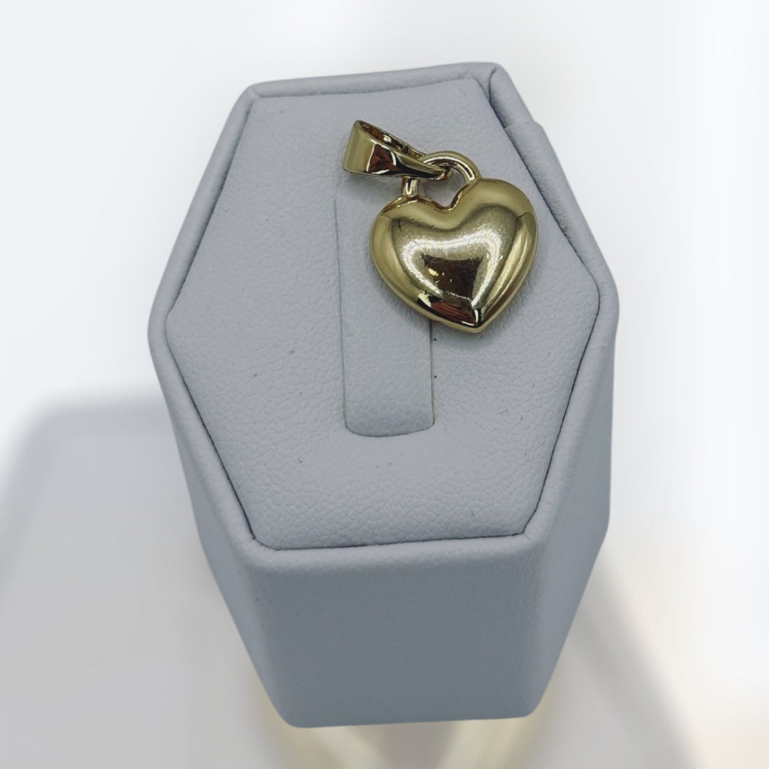 Pendant de corazón inflado laminado 14k