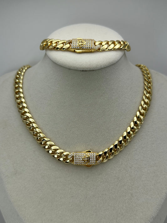 Set plata 925 laminado 14k 8mm