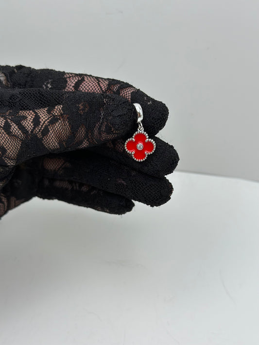 Charms de trébol rojo Plata 925