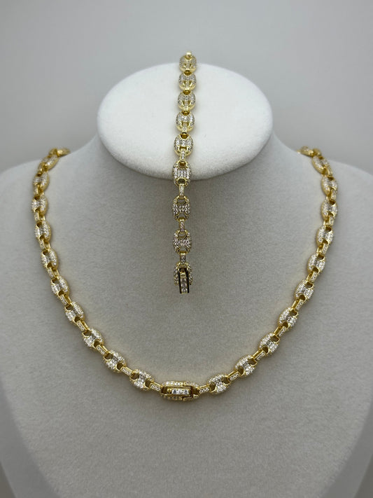 Set baby Mónaco GG  Plata 925 laminado en 14k